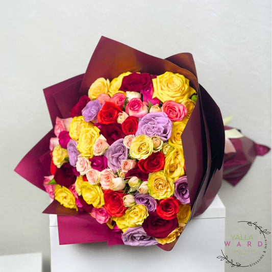 50 Mixed Roses Bouquet